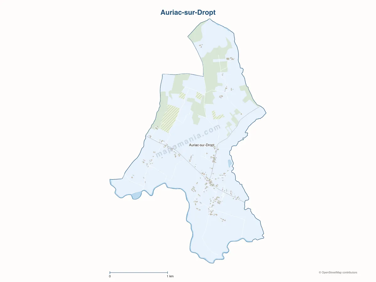 Carte de Auriac-sur-Dropt à personnaliser