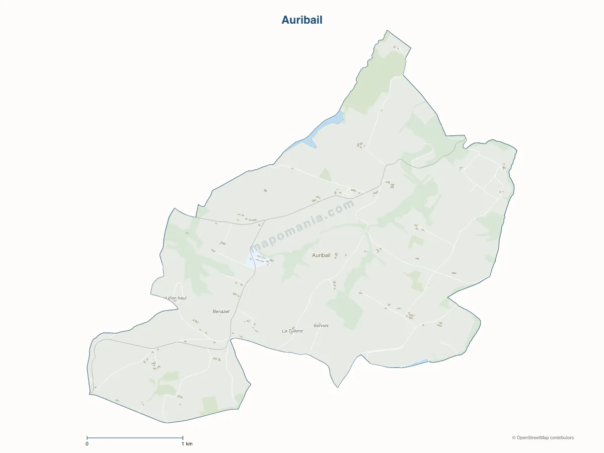 Carte de Auribail à personnaliser
