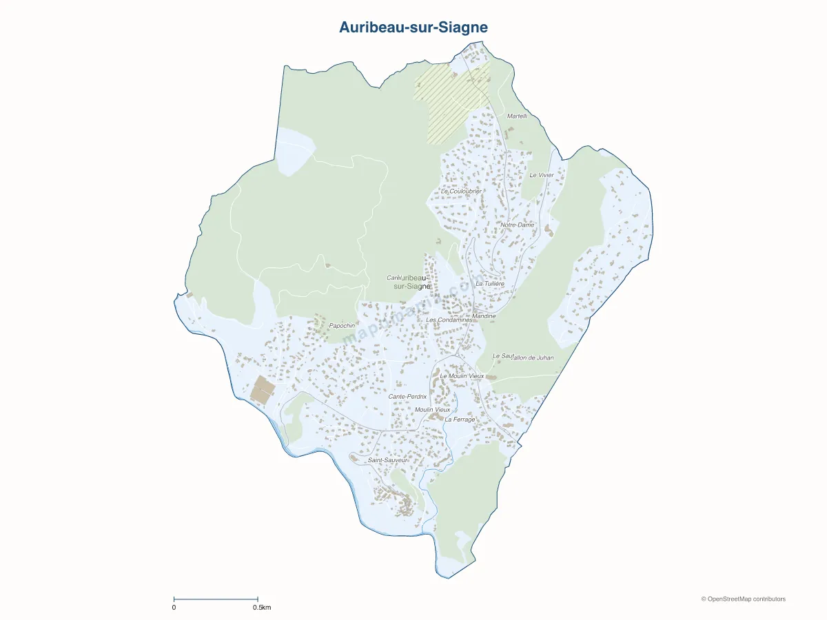 Carte de Auribeau-sur-Siagne à personnaliser