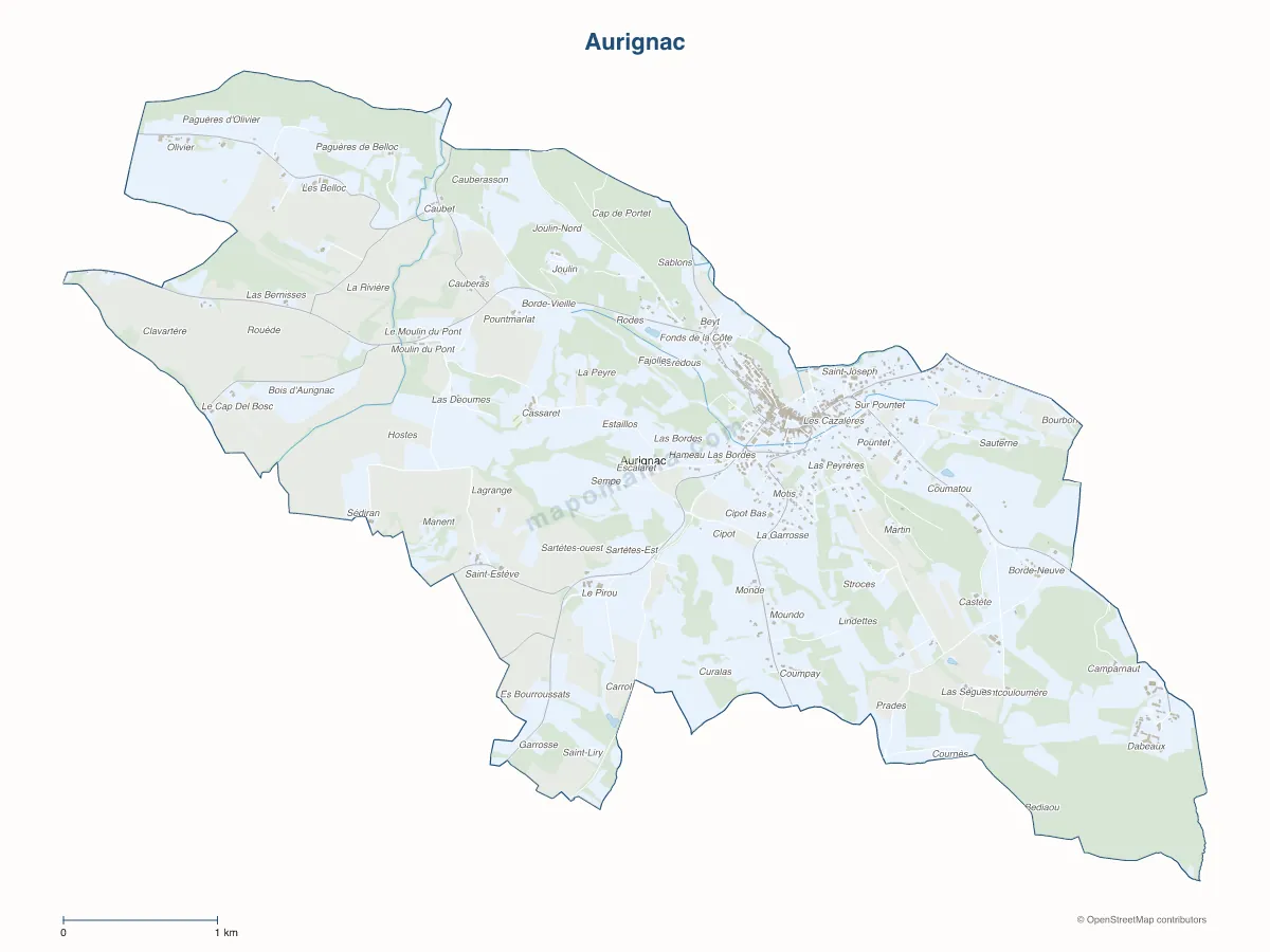 Carte de Aurignac à personnaliser