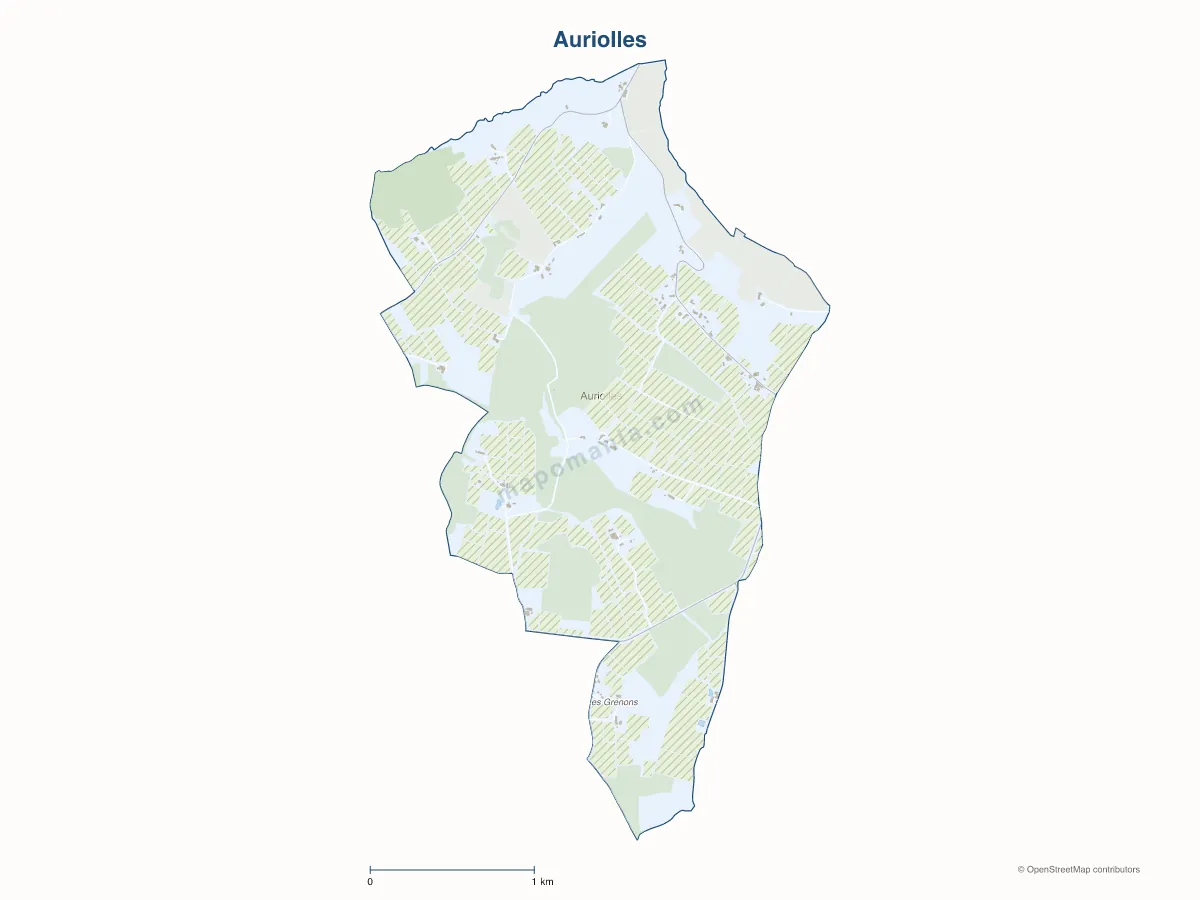 Carte de Auriolles à personnaliser
