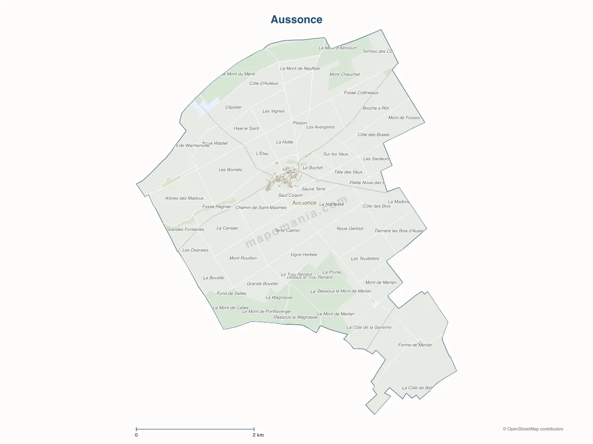 Carte de Aussonce à personnaliser