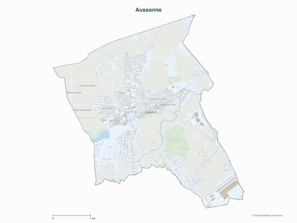 Carte de Aussonne à personnaliser