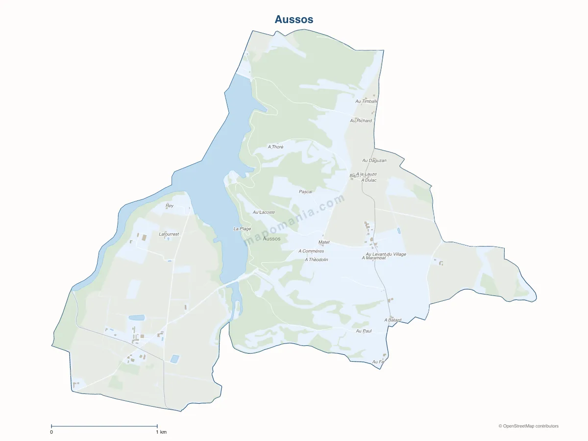 Carte de Aussos à personnaliser