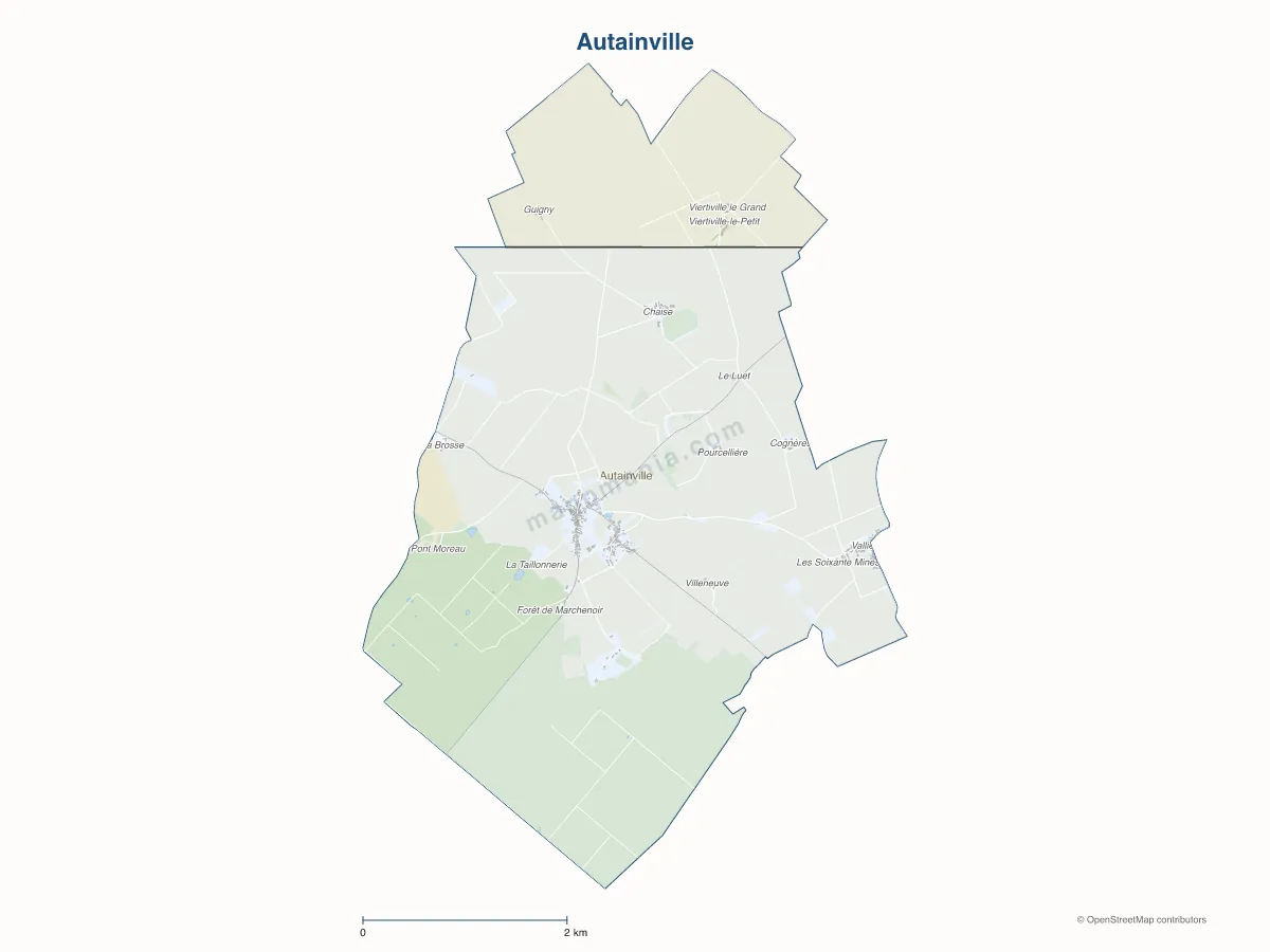 Carte de Autainville à personnaliser