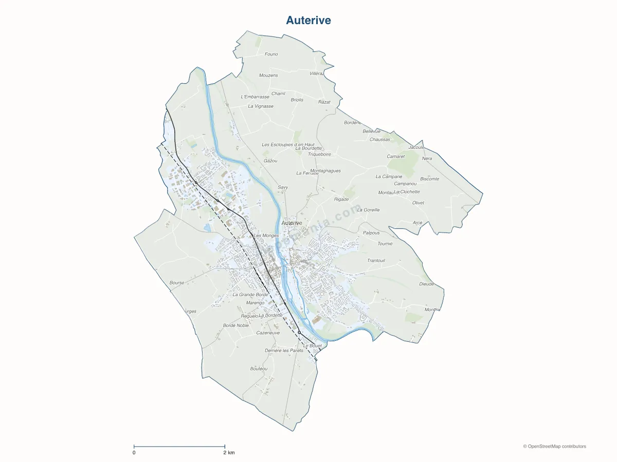 Carte de Auterive à personnaliser