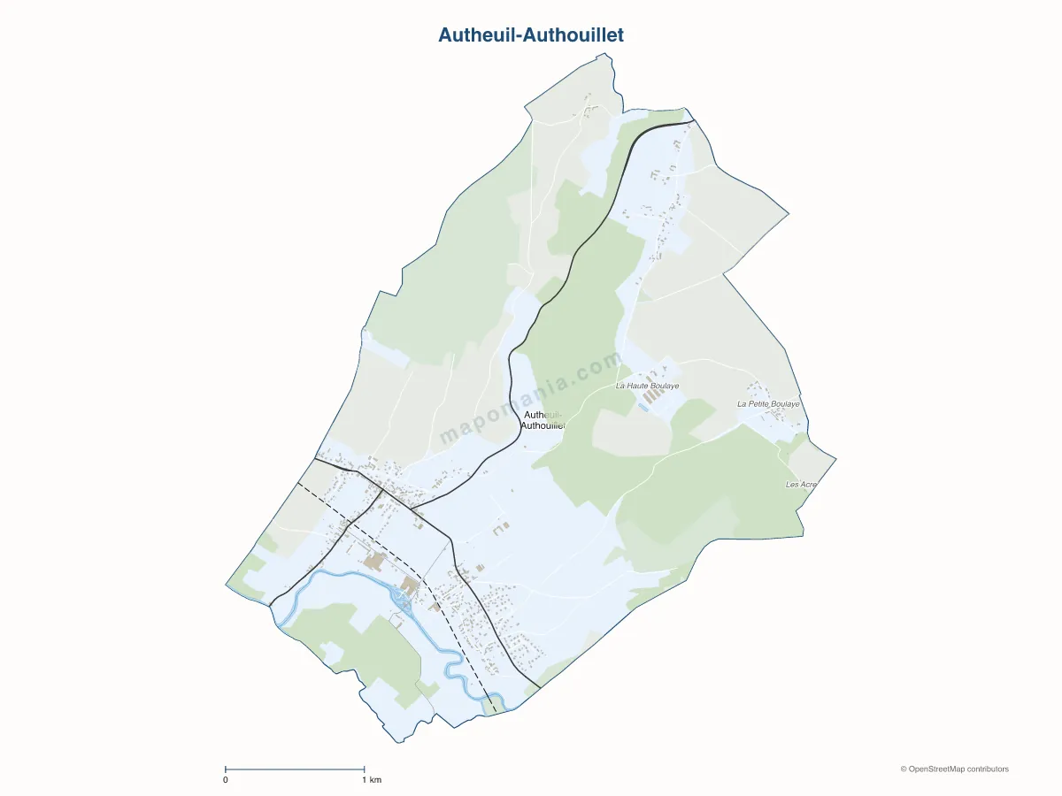 Carte de Autheuil-Authouillet à personnaliser