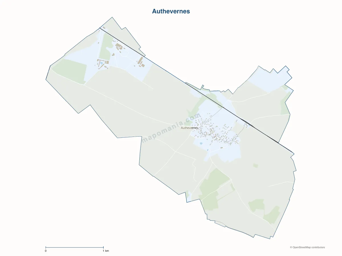 Carte de Authevernes à personnaliser