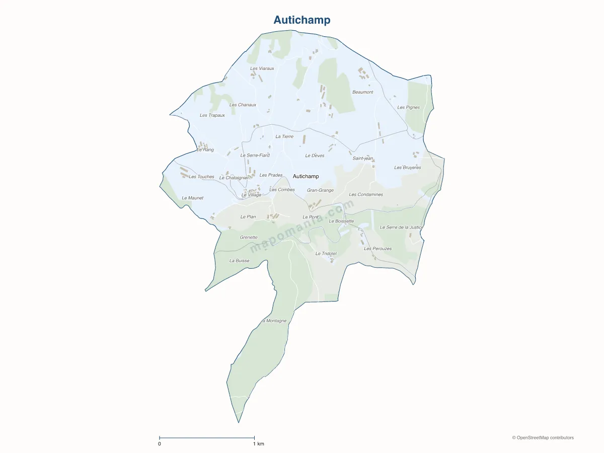 Carte de Autichamp à personnaliser