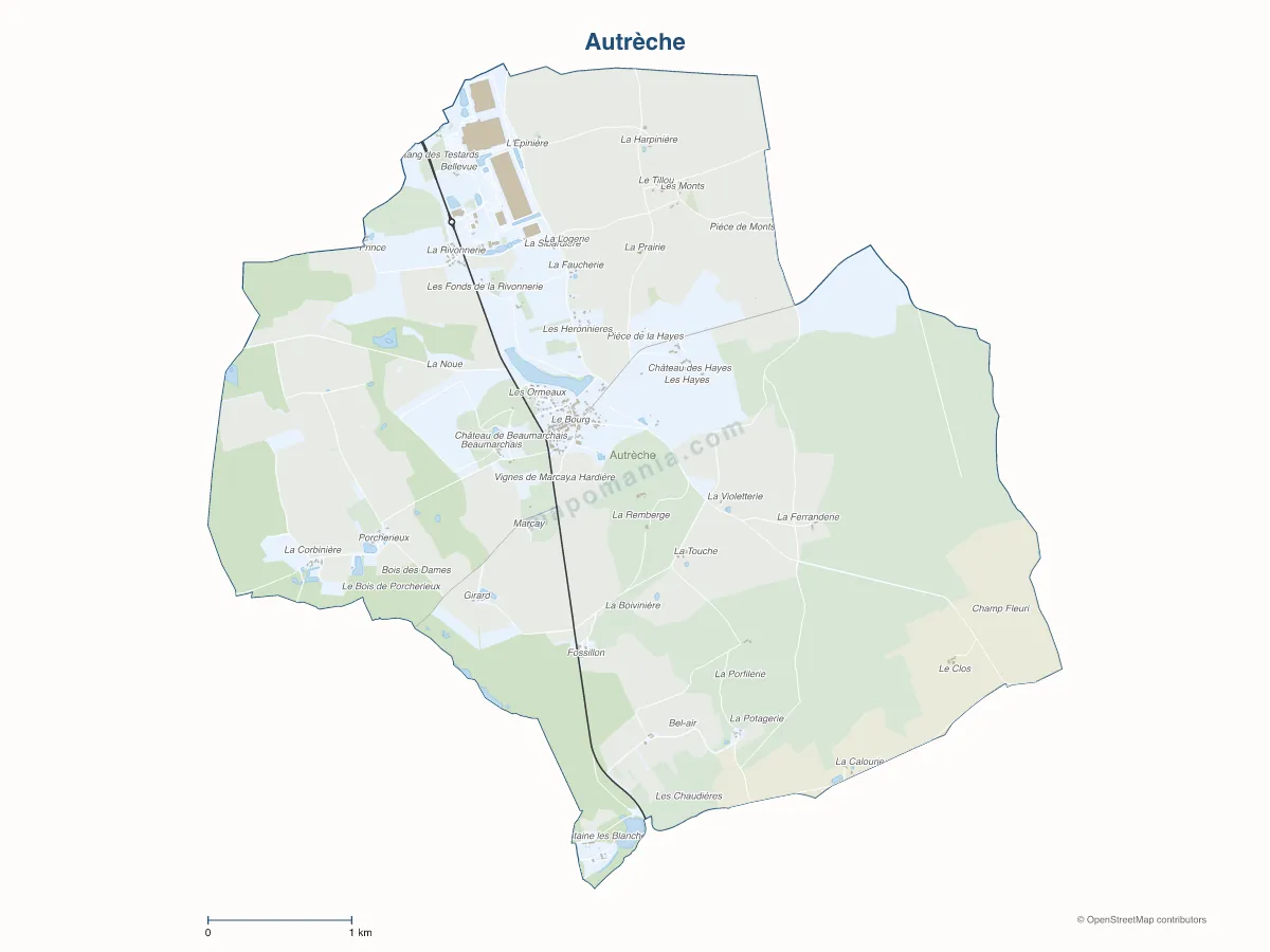 Carte de Autrèche à personnaliser