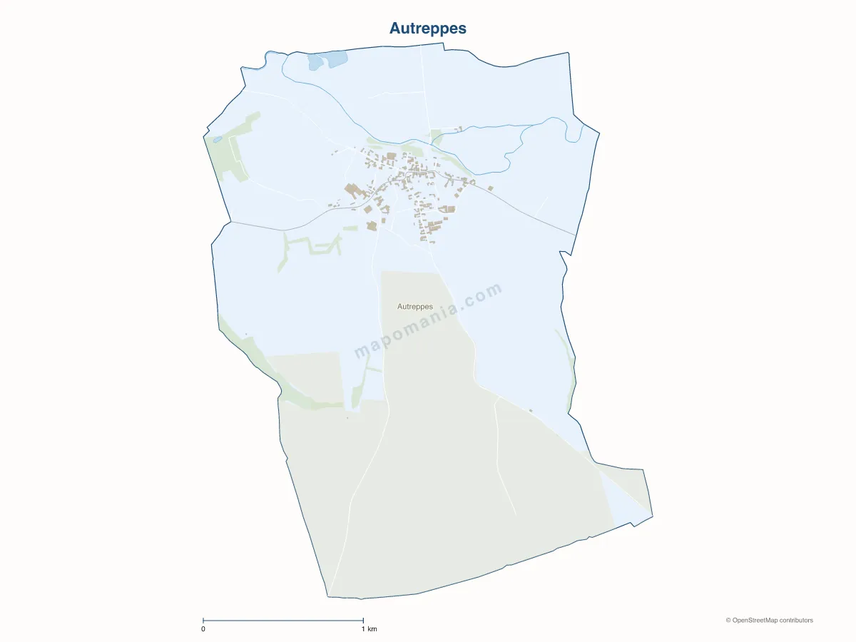 Carte de Autreppes à personnaliser