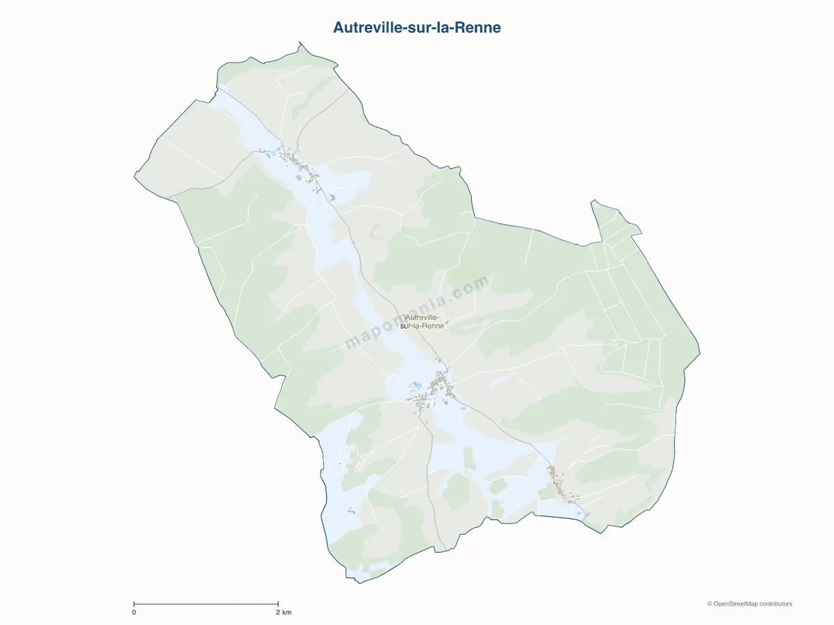 Carte de Autreville-sur-la-Renne à personnaliser