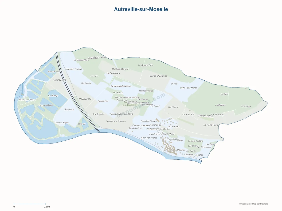 Carte de Autreville-sur-Moselle à personnaliser