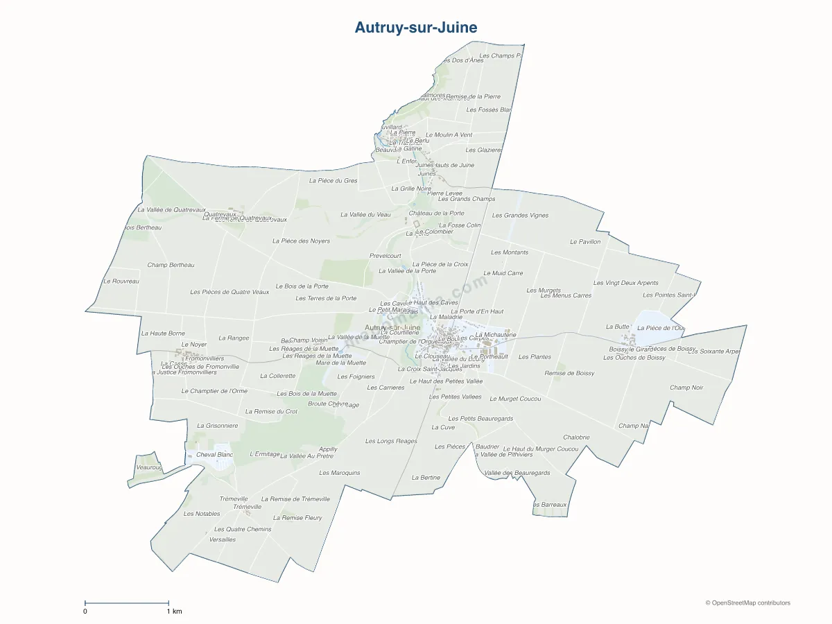 Carte de Autruy-sur-Juine à personnaliser