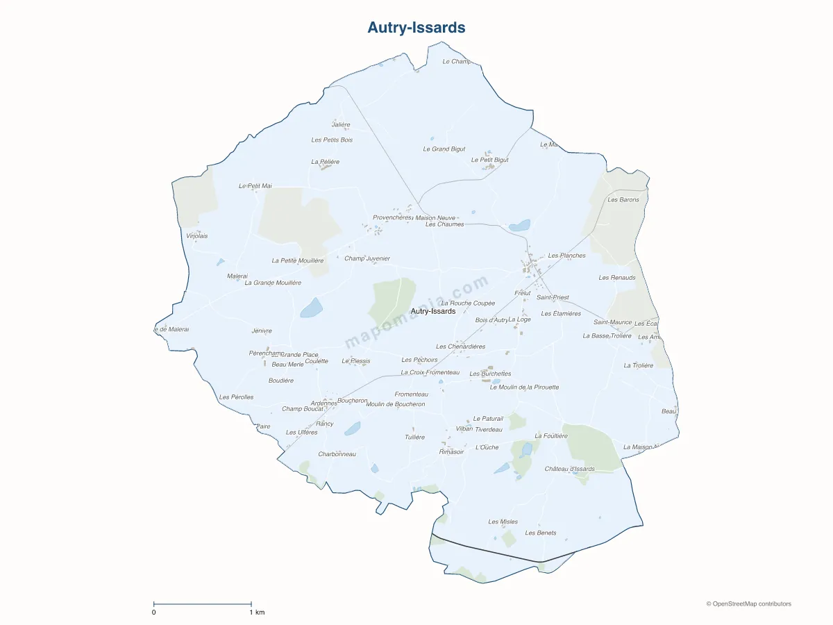 Carte de Autry-Issards à personnaliser