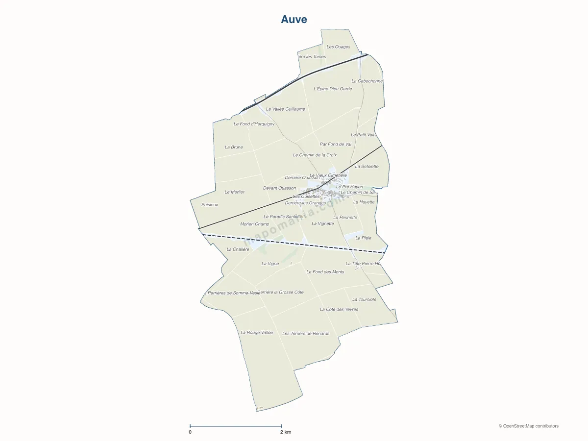 Carte de Auve à personnaliser