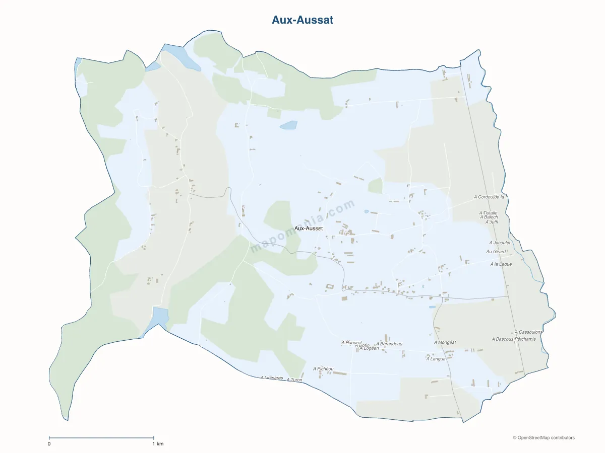 Carte de Aux-Aussat à personnaliser