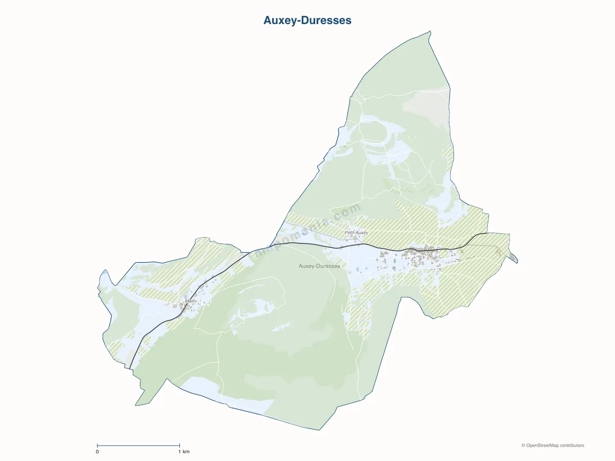Carte de Auxey-Duresses à personnaliser