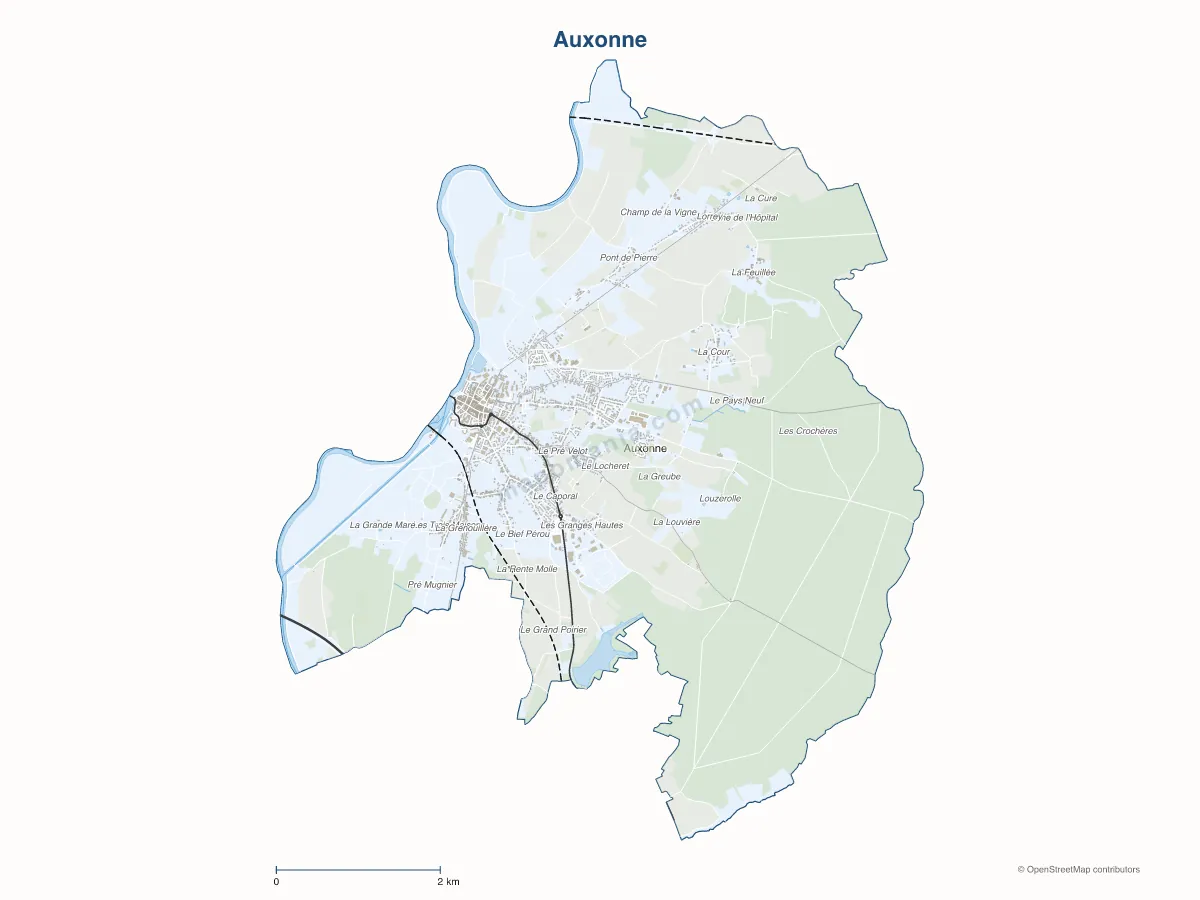 Carte de Auxonne à personnaliser