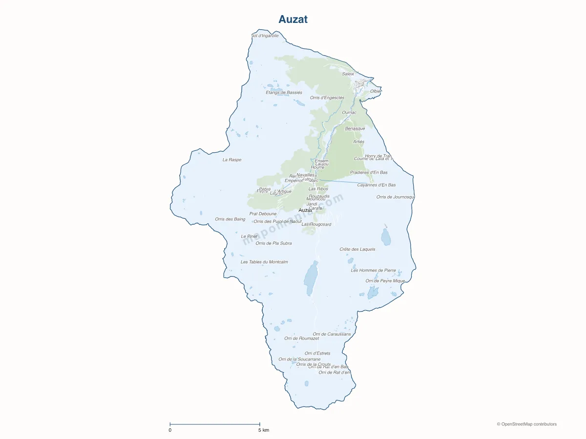 Carte de Auzat à personnaliser