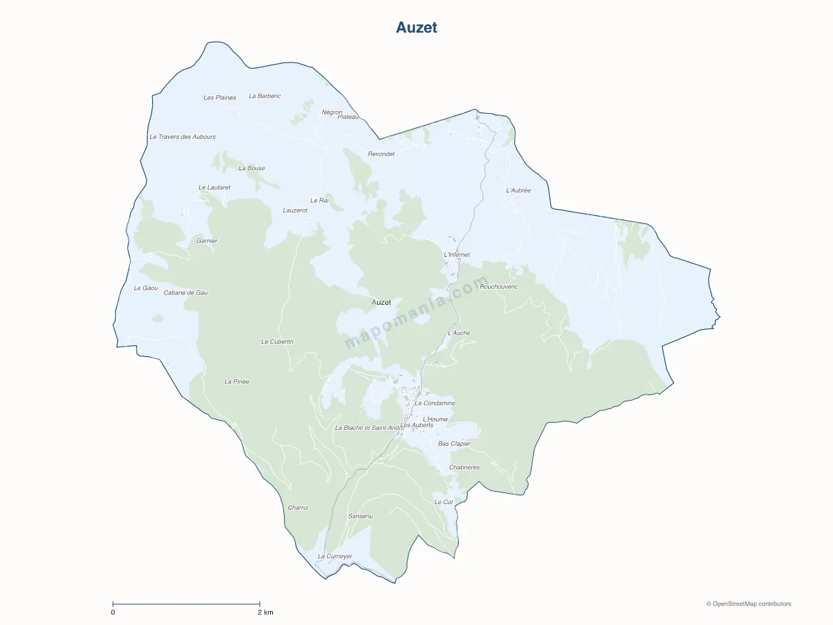 Carte de Auzet à personnaliser