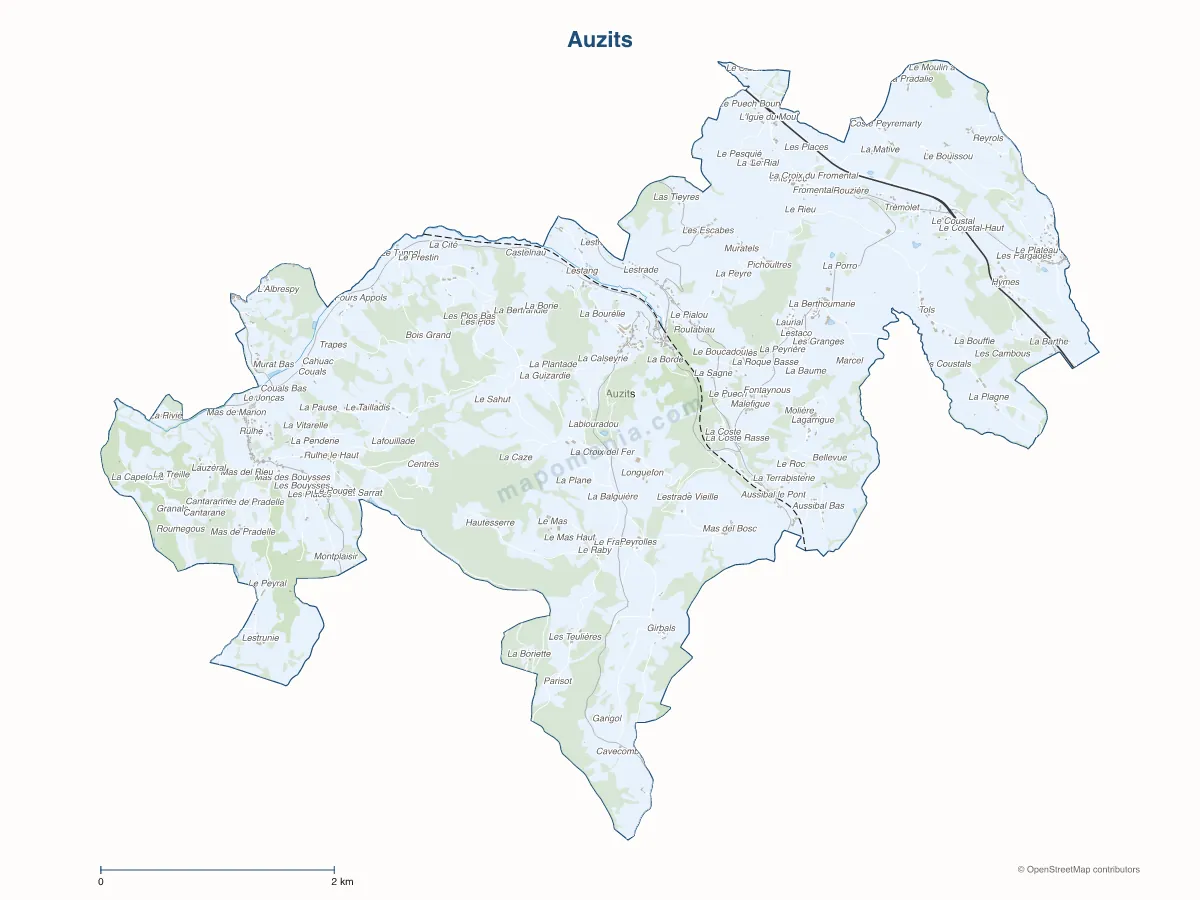 Carte de Auzits à personnaliser