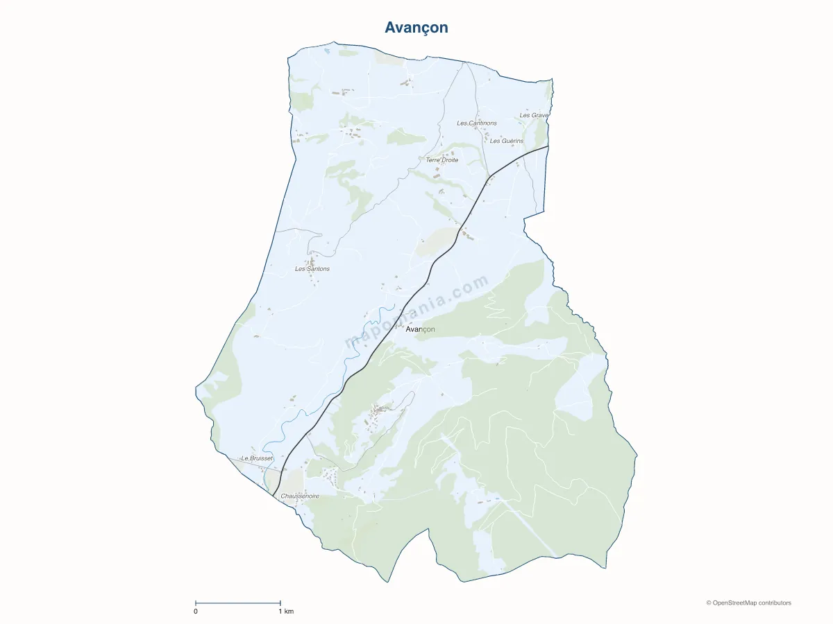 Carte de Avançon à personnaliser