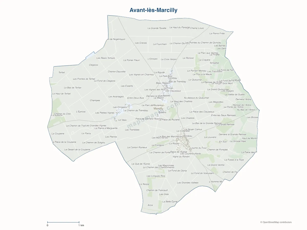 Carte de Avant-lès-Marcilly à personnaliser