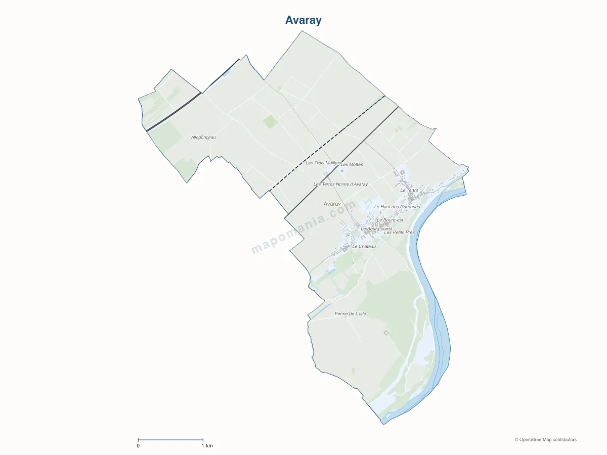 Carte de Avaray à personnaliser