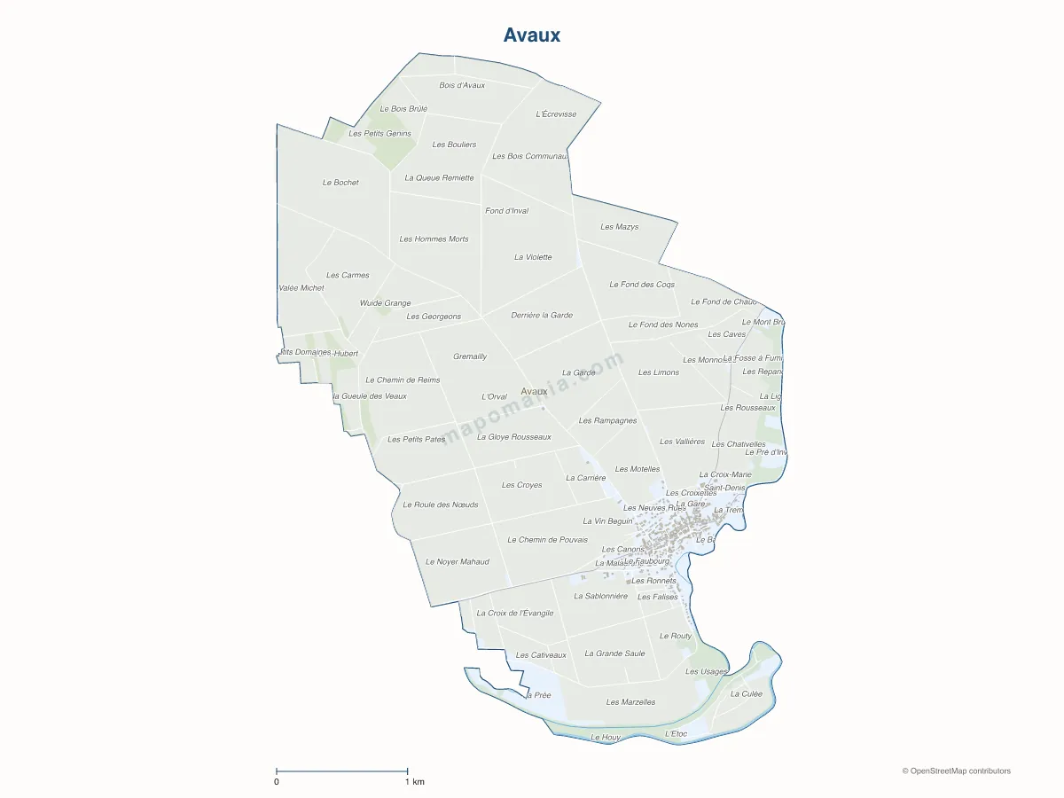 Carte de Avaux à personnaliser