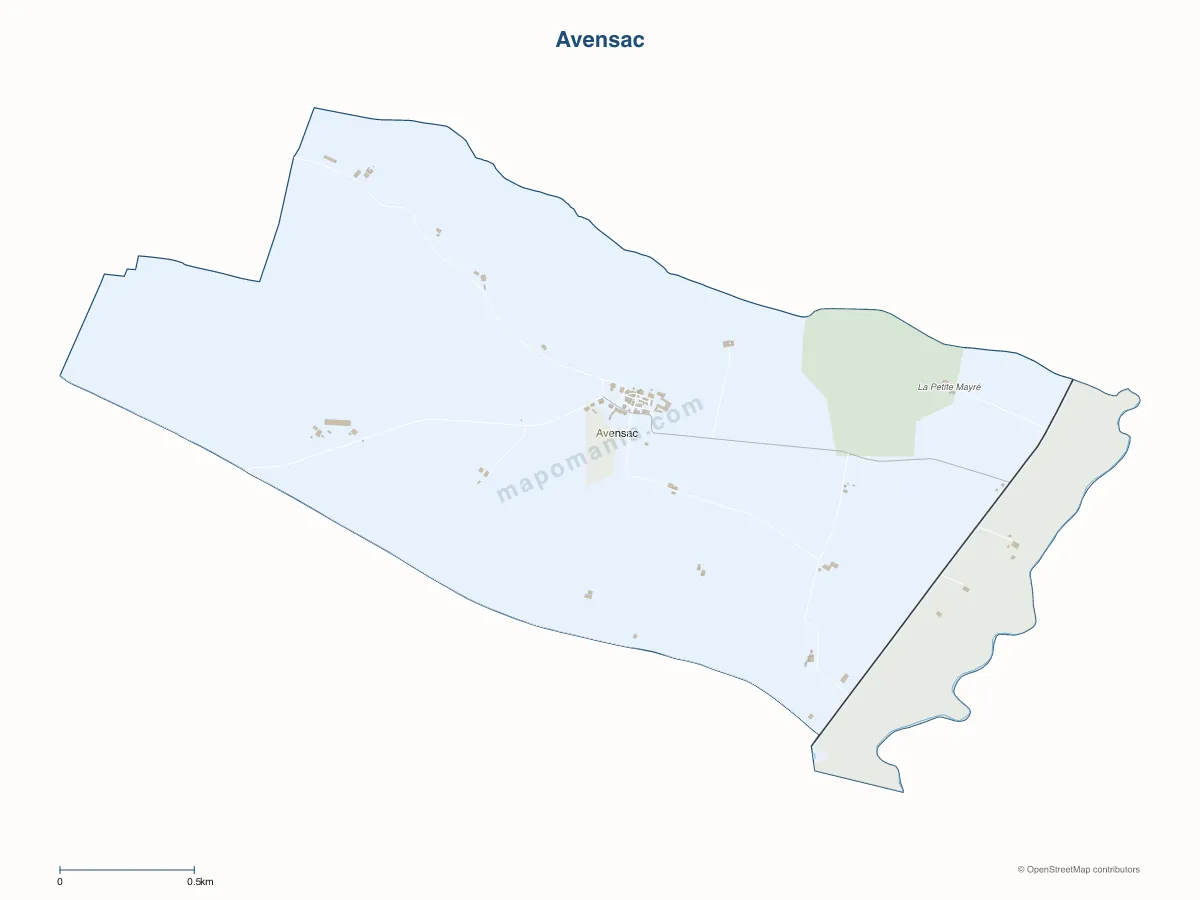 Carte de Avensac à personnaliser