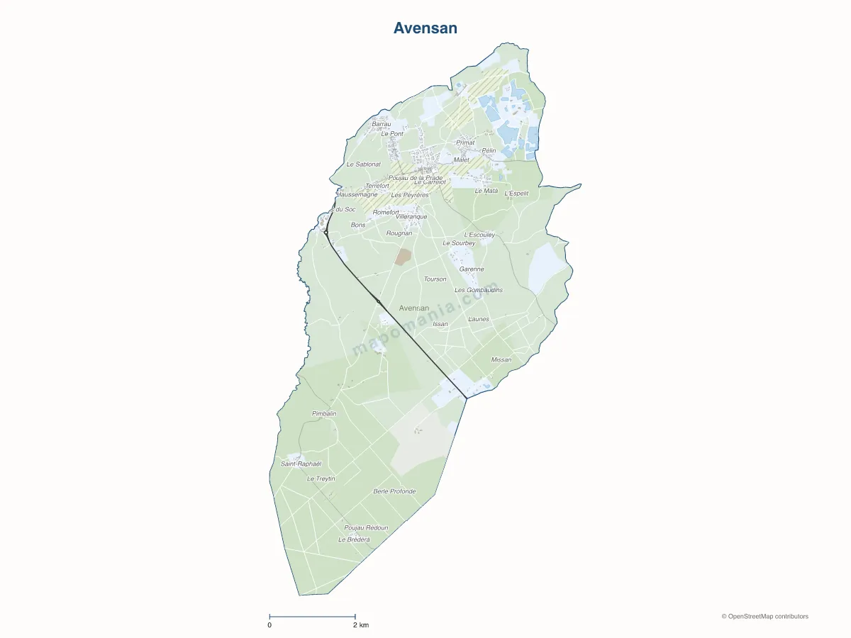 Carte de Avensan à personnaliser