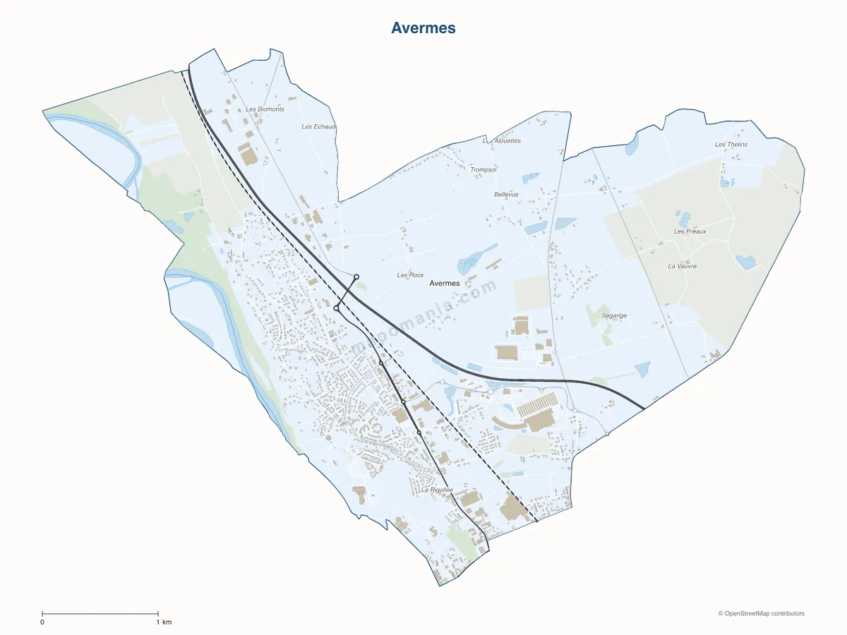 Carte de Avermes à personnaliser