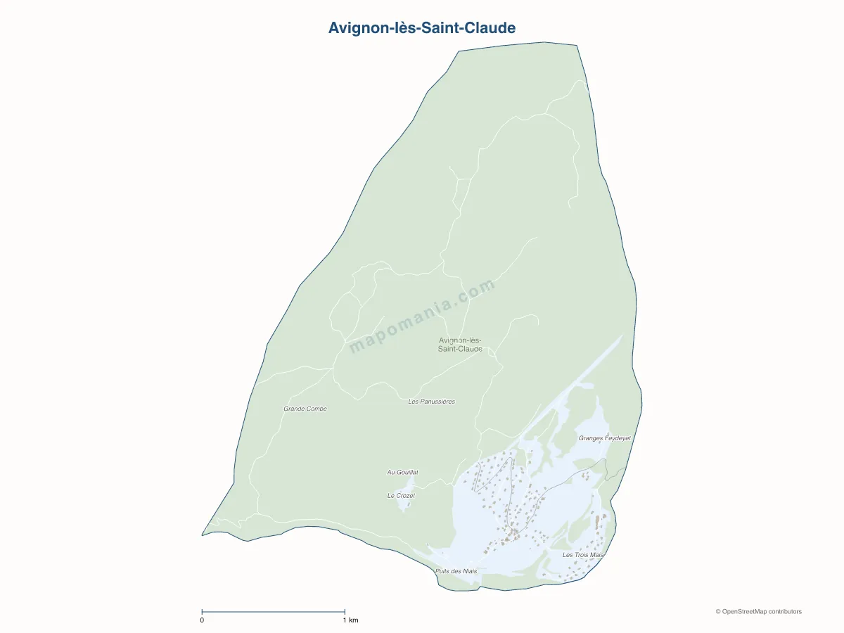 Carte de Avignon-lès-Saint-Claude à personnaliser