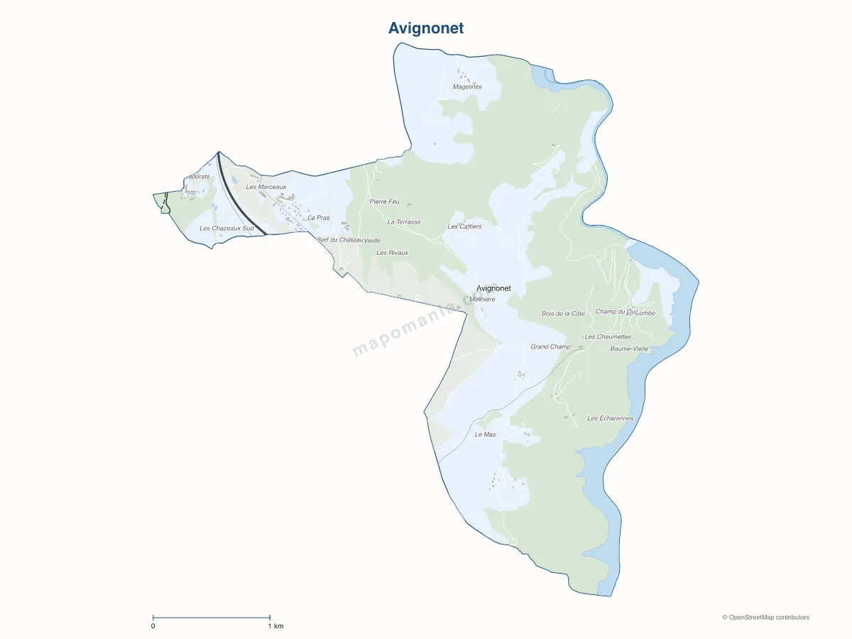 Carte de Avignonet à personnaliser