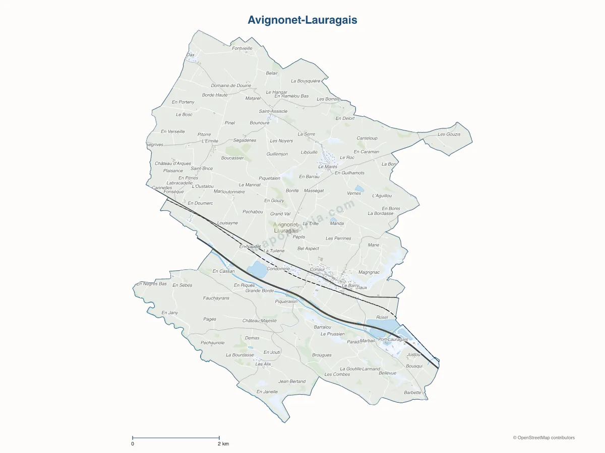 Carte de Avignonet-Lauragais à personnaliser