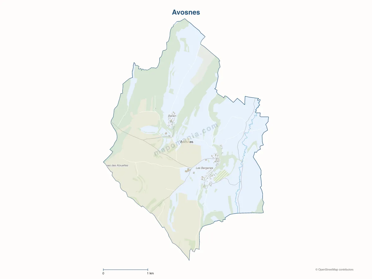Carte de Avosnes à personnaliser