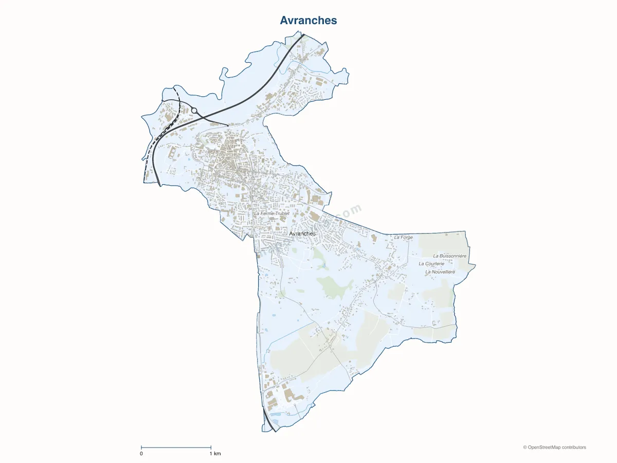 Carte de Avranches à personnaliser