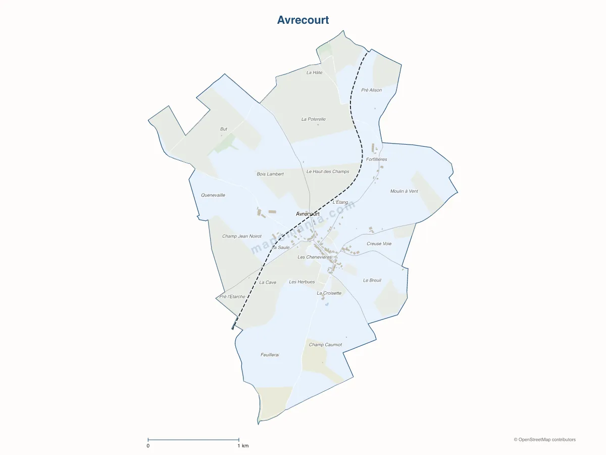 Carte de Avrecourt à personnaliser