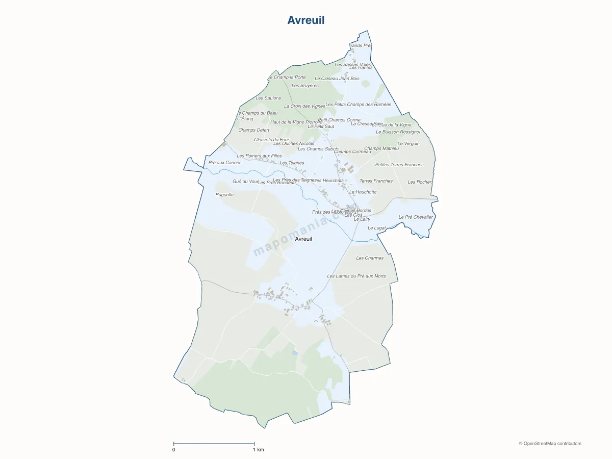 Carte de Avreuil à personnaliser