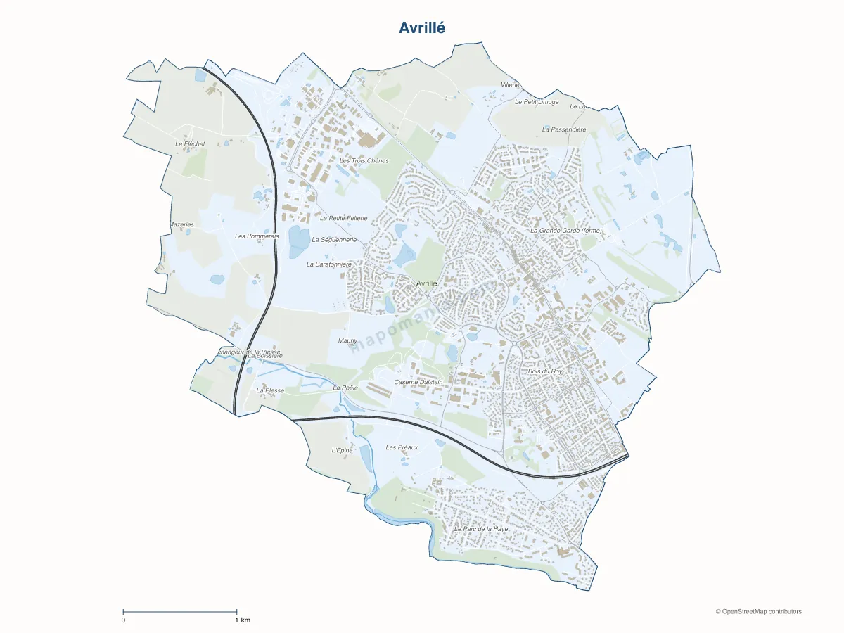Carte de Avrillé à personnaliser