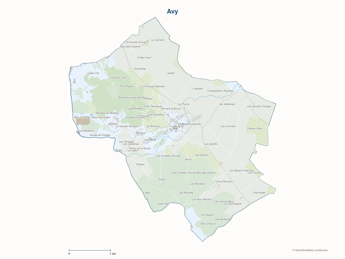 Carte de Avy à personnaliser
