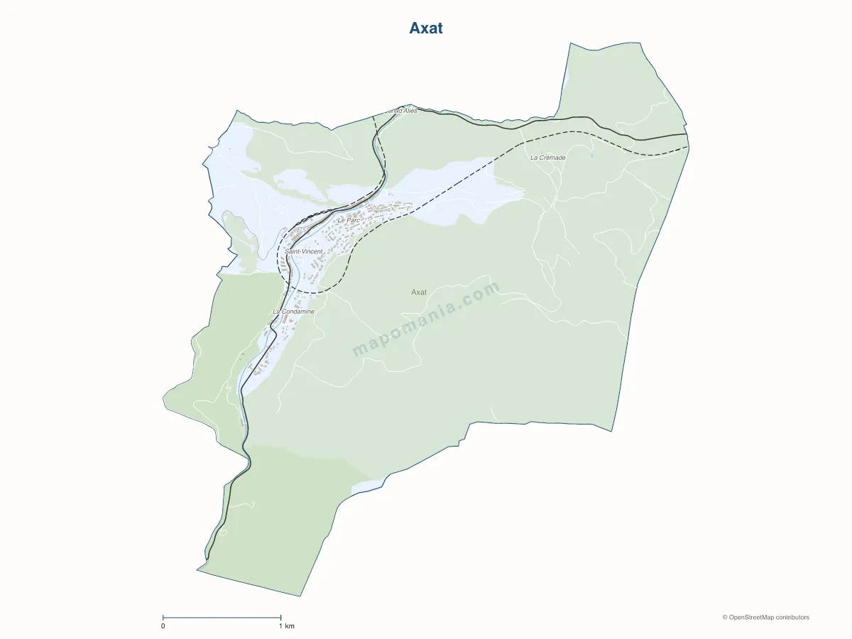 Carte de Axat à personnaliser
