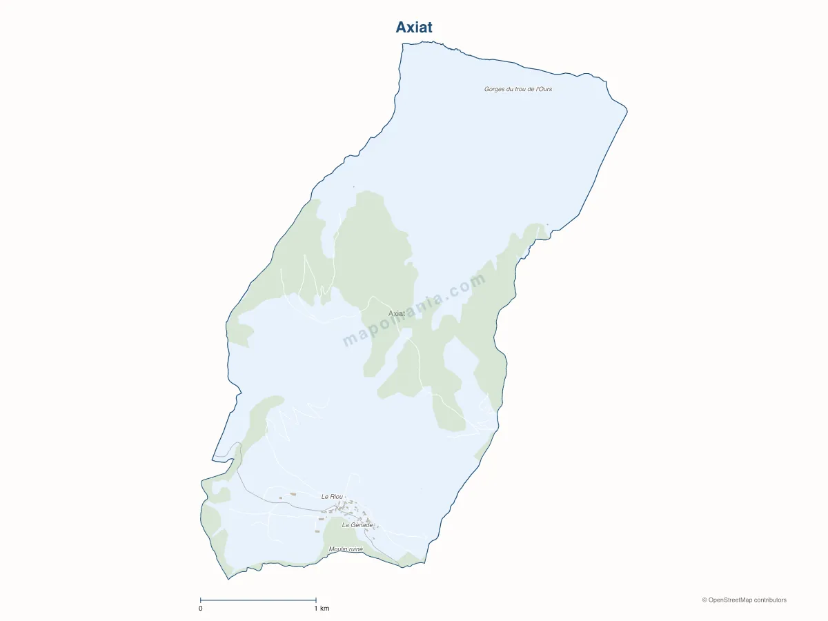 Carte de Axiat à personnaliser