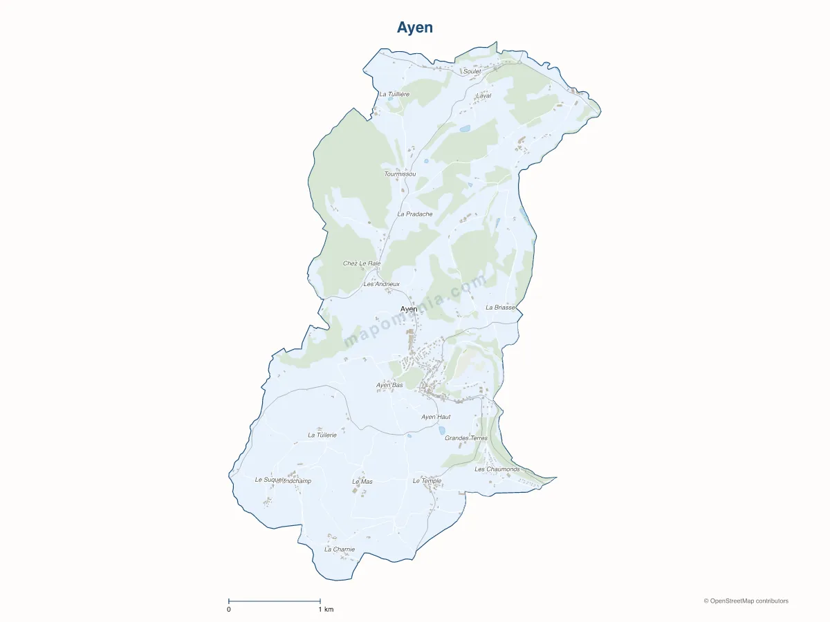 Carte de Ayen à personnaliser