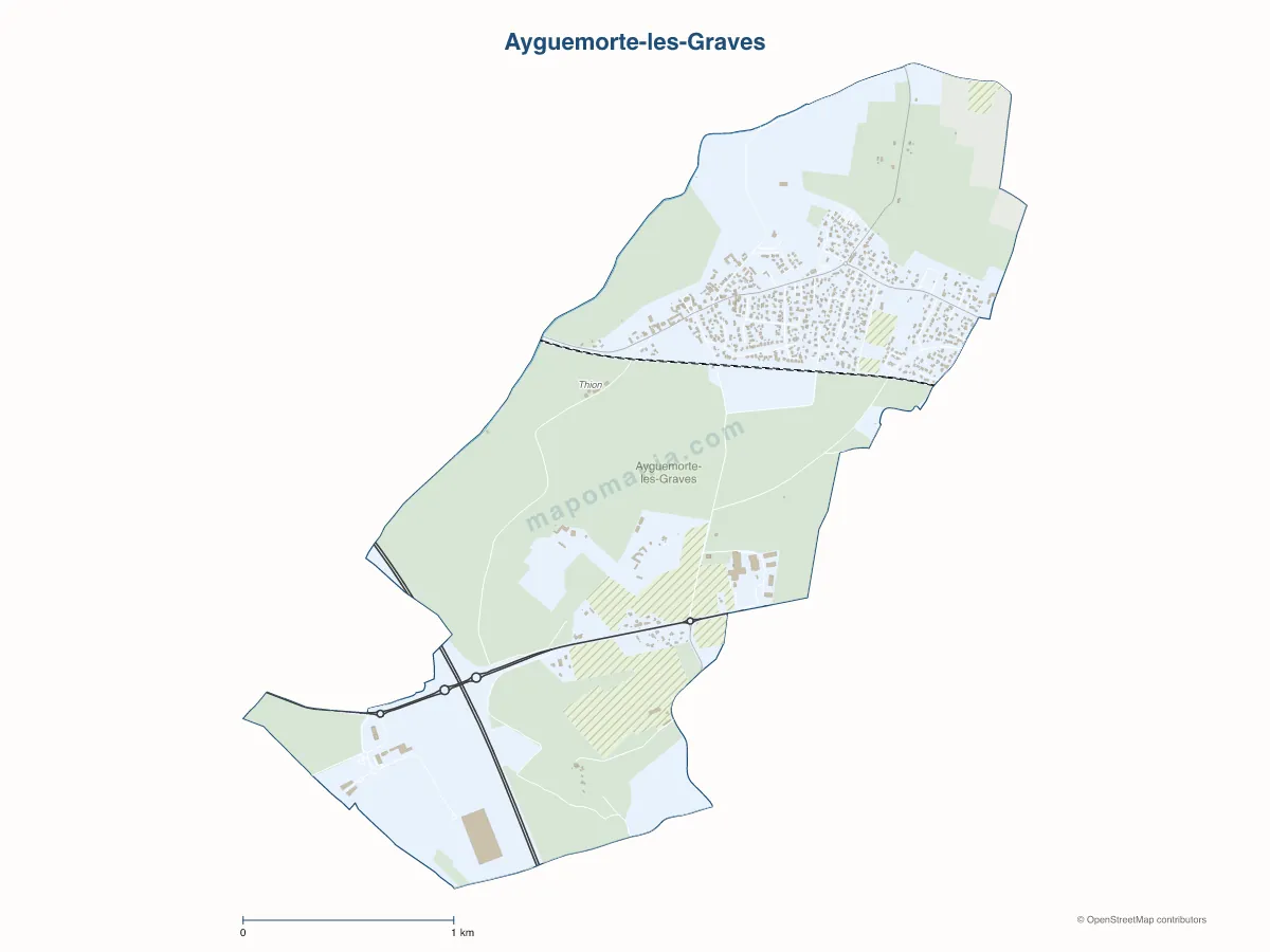 Carte de Ayguemorte-les-Graves à personnaliser