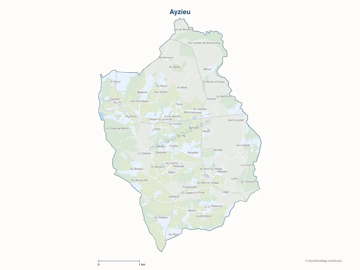 Carte de Ayzieu à personnaliser