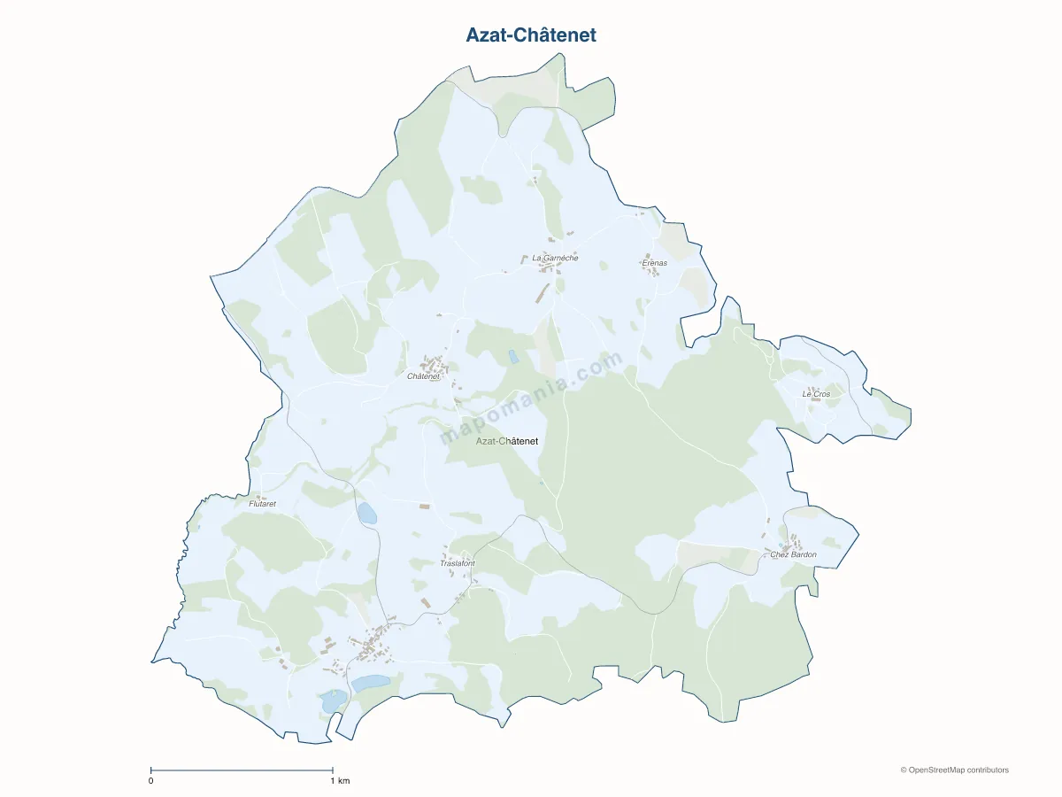 Carte de Azat-Châtenet à personnaliser