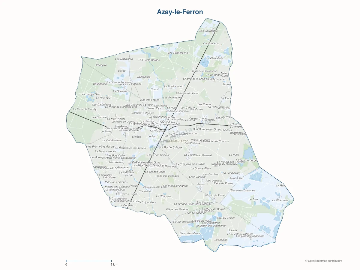 Carte de Azay-le-Ferron à personnaliser