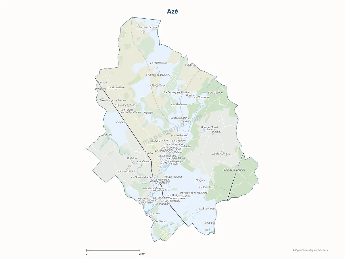 Carte de Azé à personnaliser